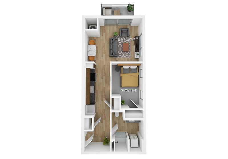 Alcove floor plan at The Pitch Apartments